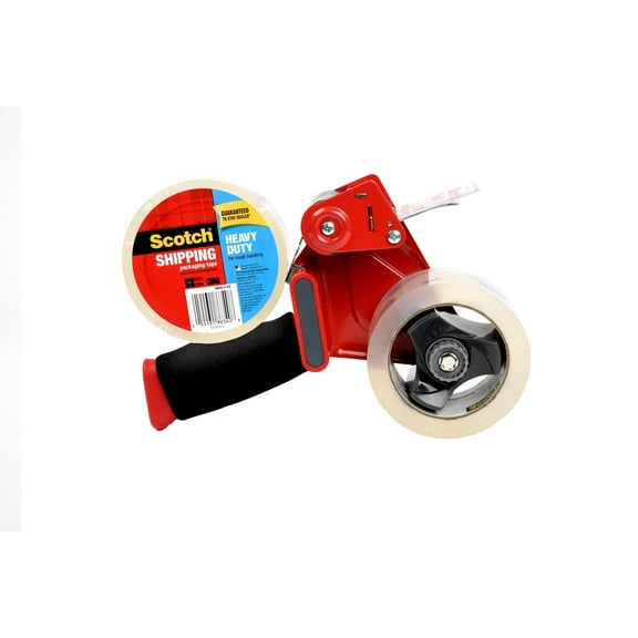 Packaging Tape Dispenser With Two Rolls Of Tape, 3" Core, For Rolls Up To 2" X 60 Yds, Red | Bundle of 5 Packs