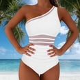thumbnail image 6 of Maqroz Women's One Piece Swimsuit Tummy Control Deep V Neck Bathing Suit Mesh Stripes Monokini Swimwear Beach Pool Party Trendy Summer Beachwear, 6 of 9