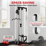 Mitonos Cable Crossover Machine, Lat Pull Down Machine with 18 Positions Dual Pulley System, Wall Mount LAT Pull Down Machine for Home Gym Fitness