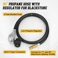 thumbnail image 2 of 6 Feet Propane Adapter Hose & Regulator for Blackstone 17 and 22 Inch Tabletop Griddle, 90° QCC Switch to 20 lb Tank, 2 of 7