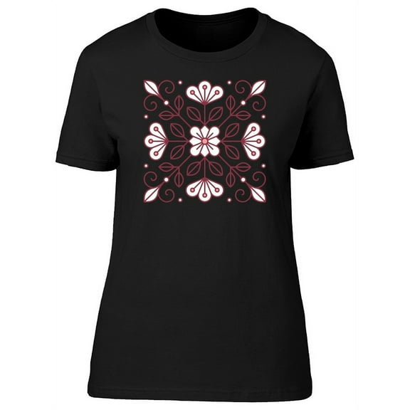 Abstract Floral Emblem T-Shirt Women -Image by Shutterstock, Female Small