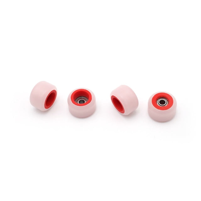 FlatFace Roues à Roulement pour Fingerboard Durometer V2 Double, Design Bicolore, Roulement Fluide, Rouge et Blanc, Ensemble de 4
