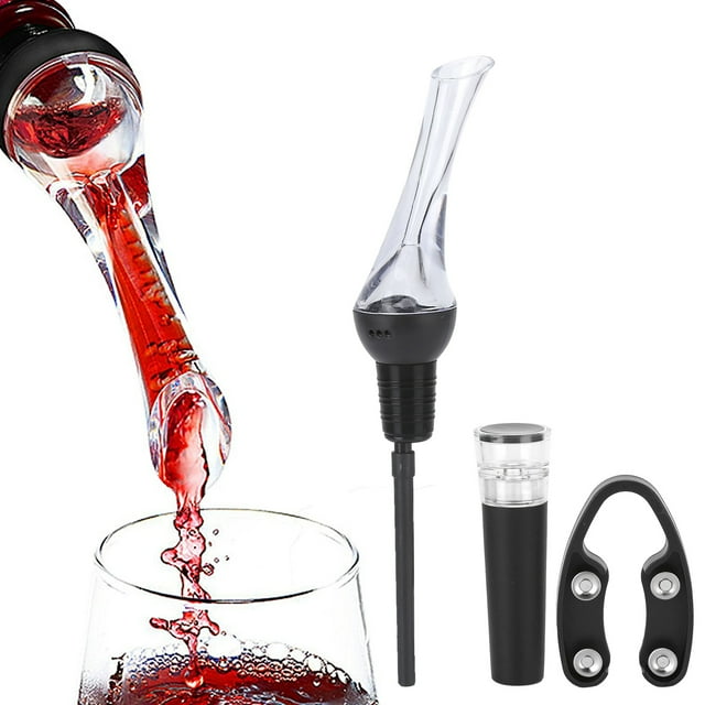 Wine Pourer Decanter, ABS+Silicone 4Pcs/Set Wine Pourer Kit for Kitchen for Restaurants for Home for Bars