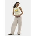 thumbnail image 2 of No Boundaries Soft Fleece Wide Leg Pants, 30” Inseam, 1 or 2-Pack, Women’s XXS-4X, 2 of 4
