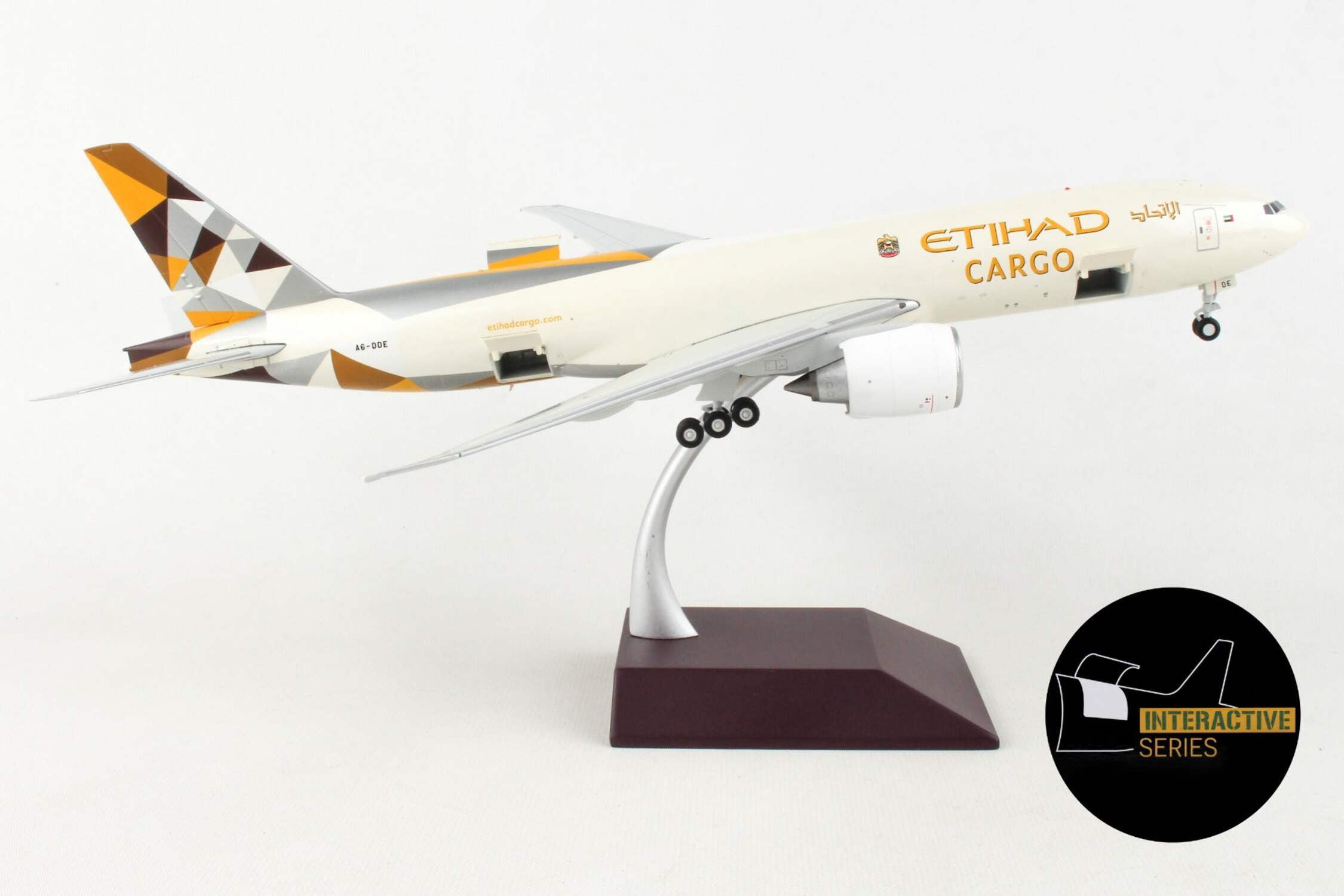 Boeing 777F Commercial Aircraft "Etihad Airways Cargo" Beige with Tail Graphics 1/200 Diecast Model Airplane by GeminiJets