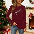 thumbnail image 3 of Womens Long Sleeve Merry Christmas T-Shirts Casual Merry and Graphic Tee Christmas Tree Tops, 3 of 7