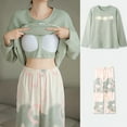 thumbnail image 3 of Tnhcen Two-Piece Ladies' Pjs Set with Breast Pads Long Sleeve Adorable Nightdress Cozy Loungewear M-3XL, 3 of 4