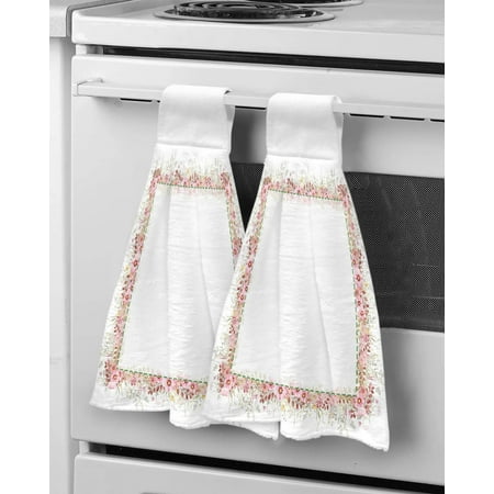 

Spring Flower Eucalyptus Leaf Plant Hand Towel for Bathroom Kitchen Absorbe