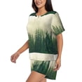 thumbnail image 2 of Picia Fog Forest Pajamas Sets for Women Soft Short-Sleeved Pjs with Lounge Shorts Two Piece Sleepwear-XX-Large, 2 of 9
