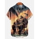 thumbnail image 3 of Camisas hawaianas vintage con estampado 3D de monstruo gorila para hombre, camisetas holgadas de verano de manga corta para playa de gran tamaño para hombre, 3 of 5