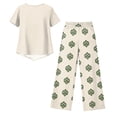 thumbnail image 6 of Capri Sets 2 Piece Plus Size Summer Outfits Asymmetric Top with Wide-Leg Cropped Pants, 6 of 6
