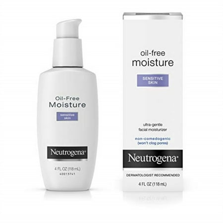 neutrogena oil free moisture daily hydrating facial moisturizer & neck cream with glycerin - fast absorbing ultra gentle lightweight face lotion & sensitive skin face moisturizer, 4 fl. (Best Way To Hydrate Skin Fast)