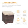 thumbnail image 2 of Outdoor Patio Ottomans, All Weather Brown Wicker Rattan Footstool Footrest with Beige Cushions, Indoor Outdoor, No Assembly Required, Set of 2, 2 of 8