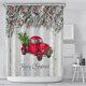 thumbnail image 4 of Cortina de ducha navideña para baño con cuadros rojos y negros, decoración para bañera, festival de nieve, pino, diamante, 180 x 180 cm, estilo 1, 4 of 5