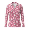 thumbnail image 4 of Jeiento Golf Paw Women's Golf Shirts, Long Sleeve Athletic Tops, V Neck Moisture Wicking Quick Dry Sun Protection Top for Golf, Outdoor Travel and Daily Wear, 4 of 7