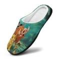 thumbnail image 3 of Men The Lion King Slippers Non-Slip Fuzzy House Slippers Warm Soft Plush Winter House Shoes Indoor Outdoor Slip-On Shoes, 3 of 7