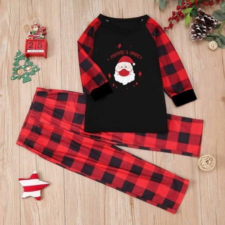 

DAETIROS Soft Christmas Beach Family Matching Pajamas Cute Parent-child clothing Black