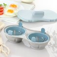 thumbnail image 3 of Microwave Egg Poacher Microwave Double Egg Poacher Maker with Lid Detachable Drain Basket Heat Resistant Food Grade Pp Poached Egg Cooker Steamer, 3 of 8