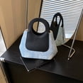 thumbnail image 6 of Leather Bucket Handbag, Fashion Casual Shoulder Tote with Large Capacity and Durable Waterproof Material, Lightweight Portable Purse for Work, Coffee Shop, Shopping and Daily Use, 6 of 6