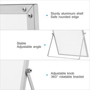 ouble Sided Personal Desktop Magnetic Dry Erase Tabletop White Board Planner Reminder with Stand for School Home Office