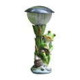 thumbnail image 1 of Estatua de rana con luz solar, divertida y linda decoración de resina para jardín, patio, porche exterior. Rana de pesca, 1 of 9
