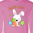 thumbnail image 4 of Inktastic Happy Easter Bunny with Eggs and Carrot Long Sleeve T-Shirt, 4 of 5
