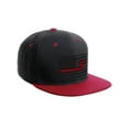 thumbnail image 1 of USA Redesign Flag Thin Blue Red Line Support American Servicemen Snapback Hat (Thin Red Line, Black Red Cap), 1 of 4