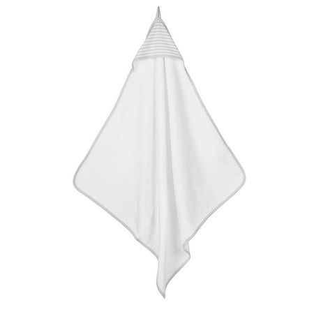 Trim Organic Cotton - Under the Nile Organic Cotton Baby Unisex Deluxe Hooded Towel Grey Stripe with Grey Trim