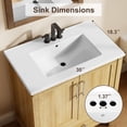 thumbnail image 4 of Modern Freestanding Bathroom Vanity with Ceramic Sink & Storage, 30'' Bathroom Cabinet with Doors and Drawer, Natural Wood, 4 of 8