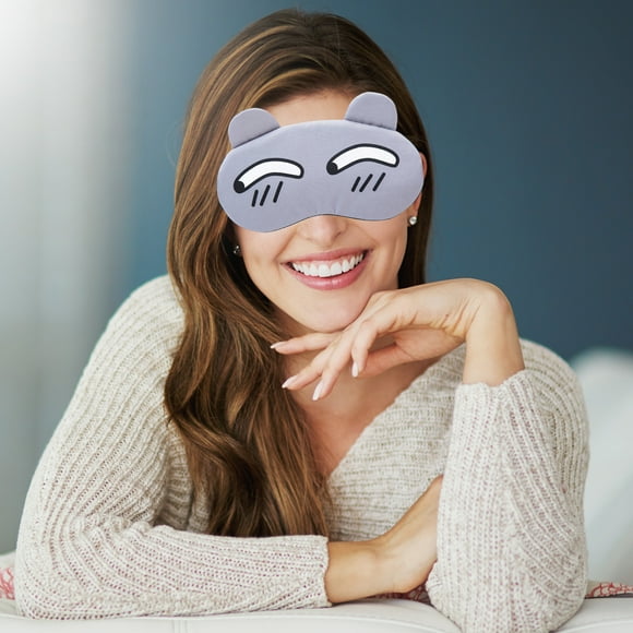 Mascarilla transpirable para dormir, mascarilla ligera de tela para siestas con función de compresa caliente/fría, diseño peculiar para hombres, mujeres y niños, ideal para viajar y relajarse