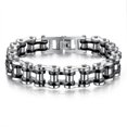thumbnail image 1 of Cadena de bicicleta Yashi Tium Steel Blet Personality Plateada y negra 11679, 1 of 5