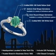 thumbnail image 2 of Gem Stone King 10K Two Tone Gold Green Malachite and White Created Sapphire Engagement Ring for Women | 2.50 Cttw | Oval 8X6MM | Gemstone Birthstone | Size 5, 2 of 6