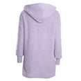 thumbnail image 6 of Miluxas Womens Fuzzy Warm Sherpa Fleece 3 Piece Outfit Fleece Coat Jacket Outwear and Spaghetti Strap Crop Top Shorts Set Purple M(M), 6 of 6