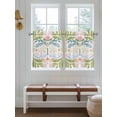 thumbnail image 7 of Half Window Curtain 36 Inches Long, Boho Green Flower Window Treatment Curtain Drapes, Botanical Watercolor Leaf Floral Small Tier Curtains for Bathroom Over Sink, 27.5"x36", 2 Panels, 7 of 7