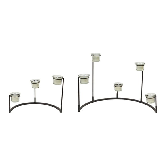 Multi-Level Votive Candle Holder Stand (Set Of 4) 12"H, 8.25"H Metal, Glass