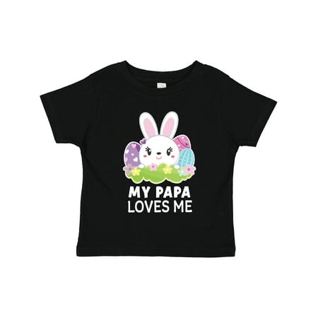 

Inktastic My Papa Loves Me with Bunny and Easter Eggs Gift Toddler Toddler Girl T-Shirt