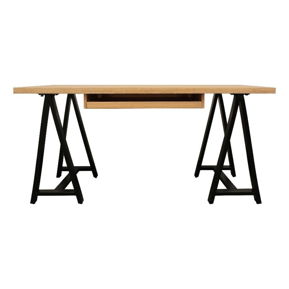 2-Piece Paolini Executive Desk Set with Phil Gray Exposed Wood Frame Armchair