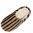 thumbnail image 2 of Fnooota Womens Fuzzy Slippers, Warm Non Slip Winter Stripe House Slippers Home Shoes Coffee Size 10-10.5, 2 of 6