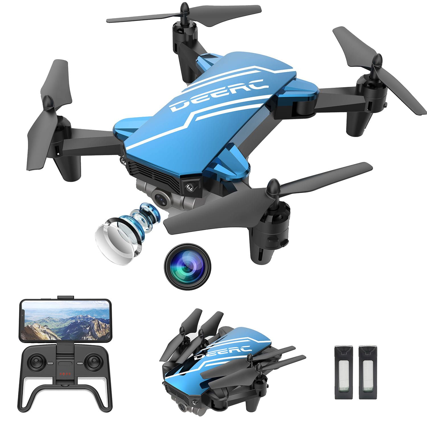 DEERC D20 Mini Drone for Kids with FPV Camera Remote Control Toys Gifts for  Boys Girls with Voice Control Gestures Selfie Altitude Hold Gravity Control  Batteries Gifts