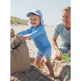 thumbnail image 3 of BemeyourBBs Toddler Baby Boy 2 Piece Swimsuit with Sun Hat Infant Boys Bathing Suit Swimwear UPF 50+ Long Sleeve Rash Guard Swiming Tops and Plaid Swim Trunks Shorts Set Summer Pool Beachwear, 3 of 9