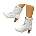 thumbnail image 3 of Women's Ankle Boots Elegant Lace Up Heel Booties for Fall Winter Season Comfortable Casual Fashion Footwear with Lace Design and Side Zipper Closure, 3 of 9