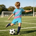 thumbnail image 6 of Atogsazn Kids Boys Football Training Set Childrens Athletic Jogger Outfit Short Sleeve Tee & Shorts Running Suit Summer Blue 8-10 Years Fashion, 6 of 9