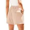 thumbnail image 6 of Seductiva Beige Clothing Shorts for Women Womens Summer High Waist Shorts Zippered Wrap Hem Wide Leg Shorts Relaxed Fit Casual, 6 of 6