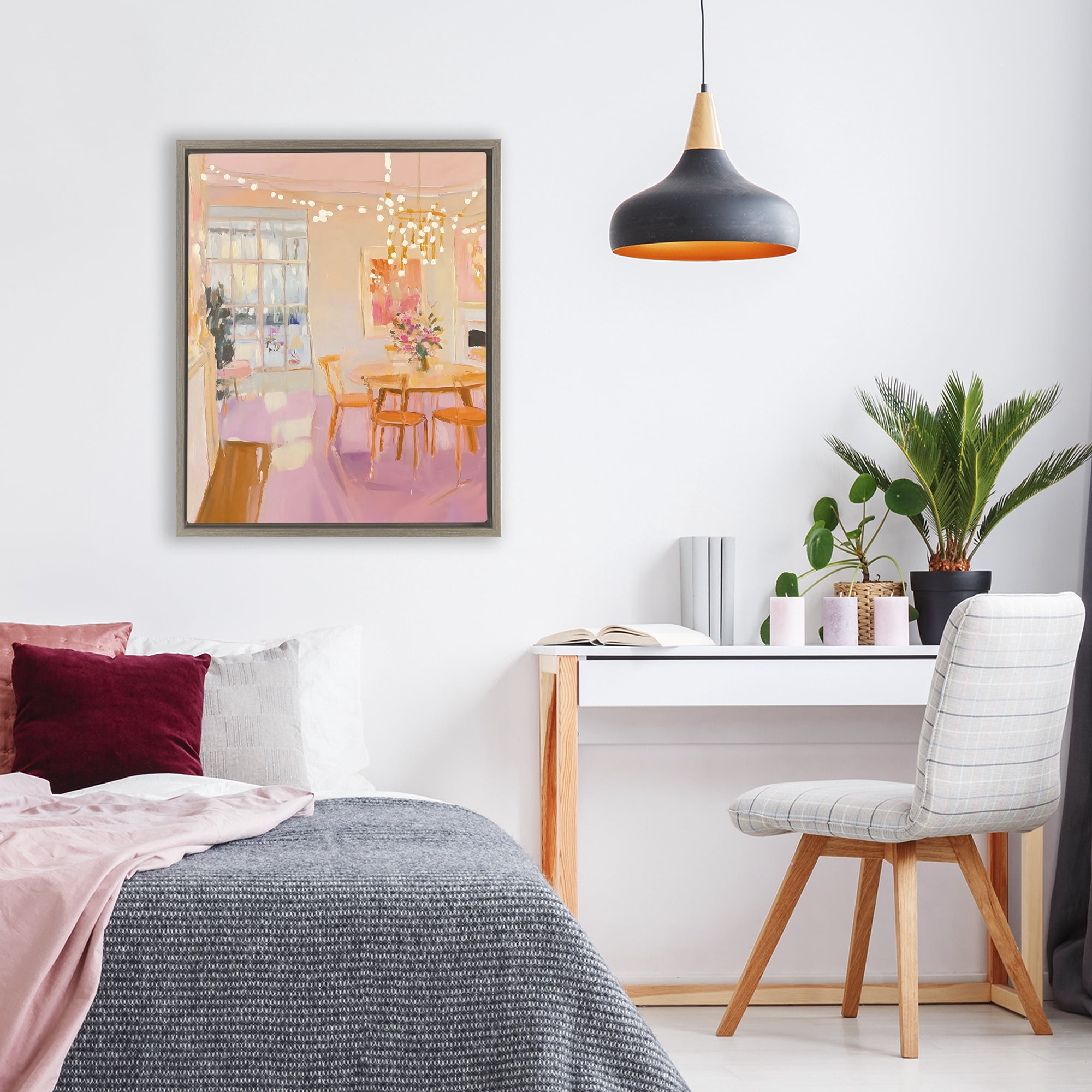 Stupell Industries Warm & Inviting Dining Room Brown Framed Floater Canvas Wall Art, design by The Prints Vibe