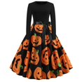 thumbnail image 4 of Accesorios de disfraz de Halloween para mujer, vestido de princesa de manga larga, elegante vestido de calabaza, vestido de fiesta Vintage para Festival, 4 of 4