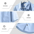 thumbnail image 4 of Dagugfen Tops for Men Button down Short Sleeve Loose Solid Color Work Travel Casual Tops with Pocket, 4 of 8
