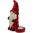 thumbnail image 3 of Northlight Gnome Tea Light Christmas Candle Holder - 7" - Red and Black, 3 of 5