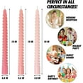 thumbnail image 2 of 10 Inch Gradient-Pink Spiral Taper Candle Set, 6 Pack Unscented Dripless Candlesticks for Wedding, Holiday Décor, and Festive Dinners, 2 of 2