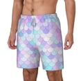 thumbnail image 2 of Balery Rainbow Scales Mens Swim Trunks Swim Shorts for Men Quick Dry Inseam Beach Shorts with Compression Liner Pocket-XX-Large, 2 of 9