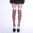 thumbnail image 4 of ZPAQI Women Thigh High Stockings Novelty Funny Poker Card Suit Plum Flower Heart Print Over Knee Slim Long Socks Cosplay Costume, 4 of 17